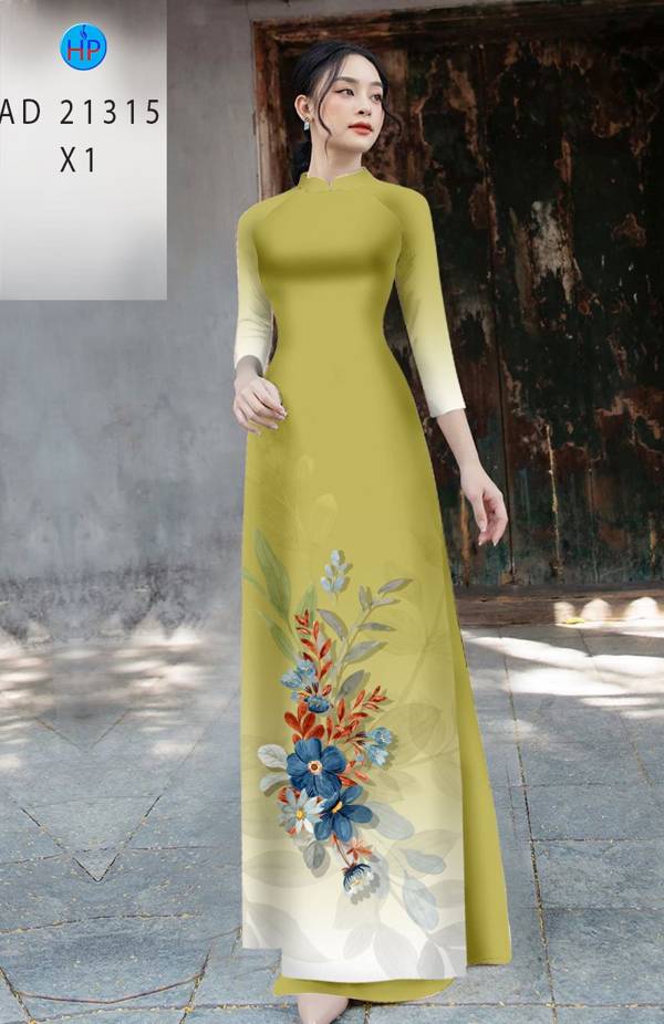 Vải Áo Dài Hoa In 3D AD 21315 1